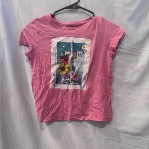 Old Navy Pink Eiffel Tower Graphic Tee